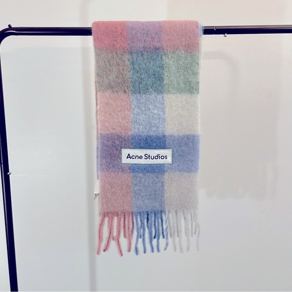 Acne Studios Accessories - Acne studios valley check scarf in pink/blue pastel
